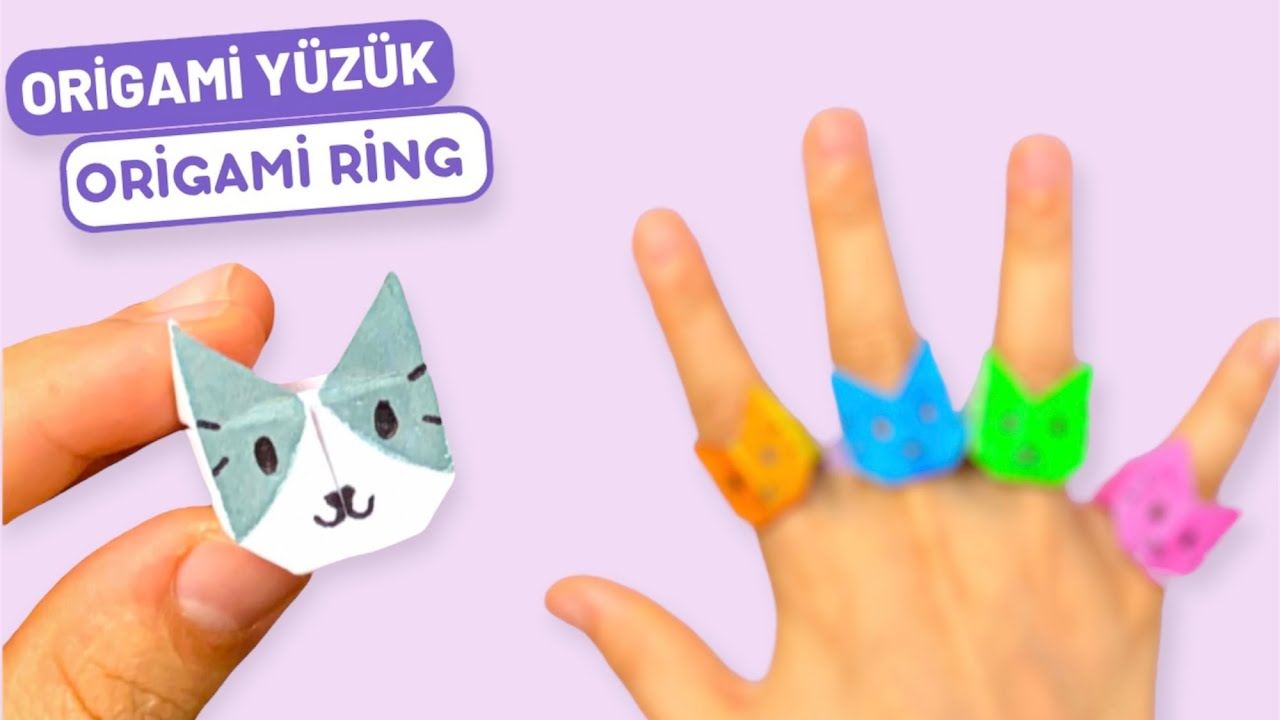 Бумажное кольцо для оригами с котом | Как сделать бумажное кольцо