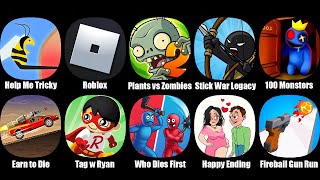 Help Me Tricky Puzzle,Roblox,Plants vs Zombies 2,Stick War Legacy,100 Monsters,Tag w Ryan