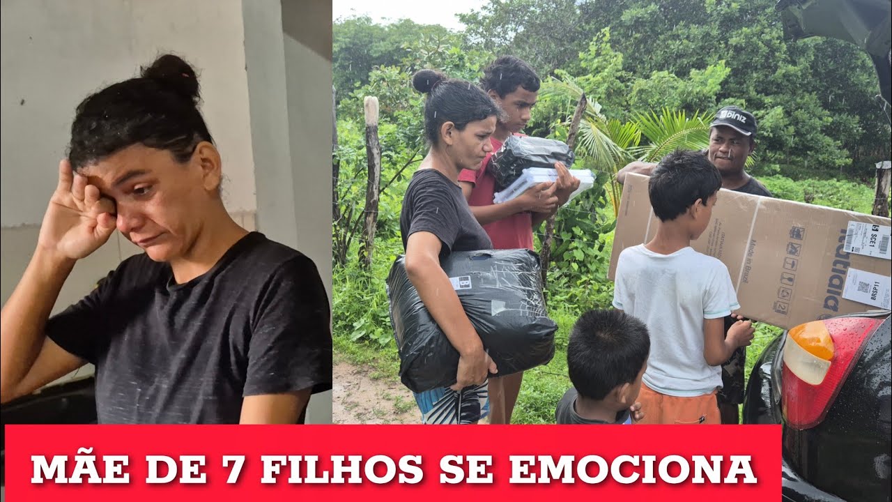 MÃE DE 7 FILHOS SE SURPREENDE COM TANTOS PRESENTES PARA A CASA NOVA E CHORA COM SEU ELIAS