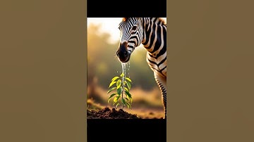 Zebra saved the mango tree from drying up by watering it 😭 #ai #save #tree #zebra