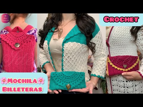 BILLETERAS Y MOCHILAS 🎒TEJIDA a Crochet / Wallets and crocheted backpack,