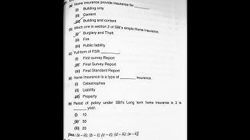 SYBBI SEM-IV | AN OVERVIEW OF INSURANCE SECTOR ALL MODULES MCQ