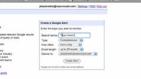Failte Ireland - Create a Google Alert