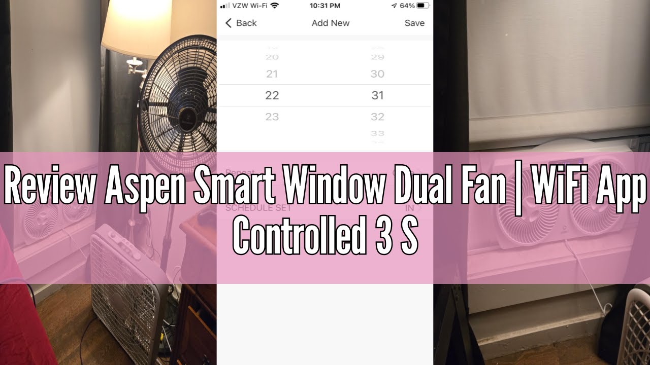 Review Aspen Smart Window Dual Fan | WiFi App Controlled 3 Speed + Multi-Function Detachable Blades