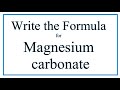 Magnesium Carbonate and Ionic Charges