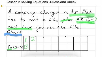 Lesson 2 Solving Equations - Guess and Check