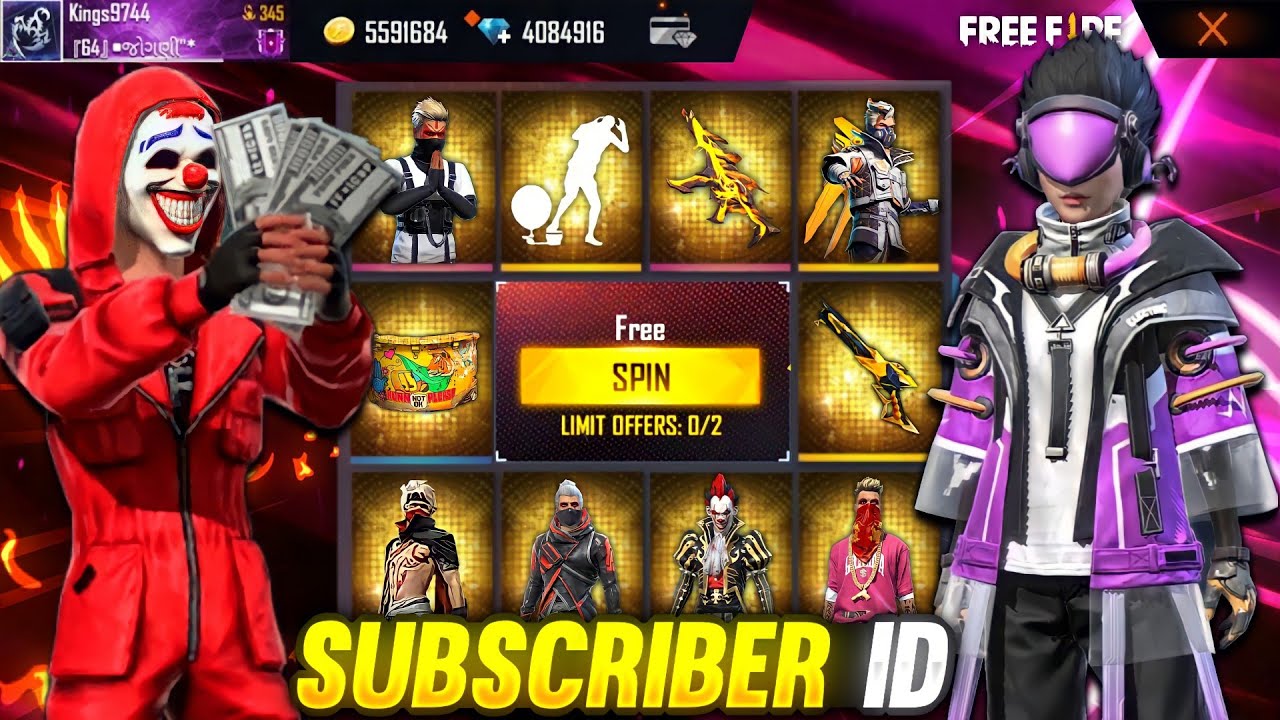 Buying 9000+ Diamonds, Rare Bundles & All Rare Emote In Subscriber ID On Special Discount Free Fire