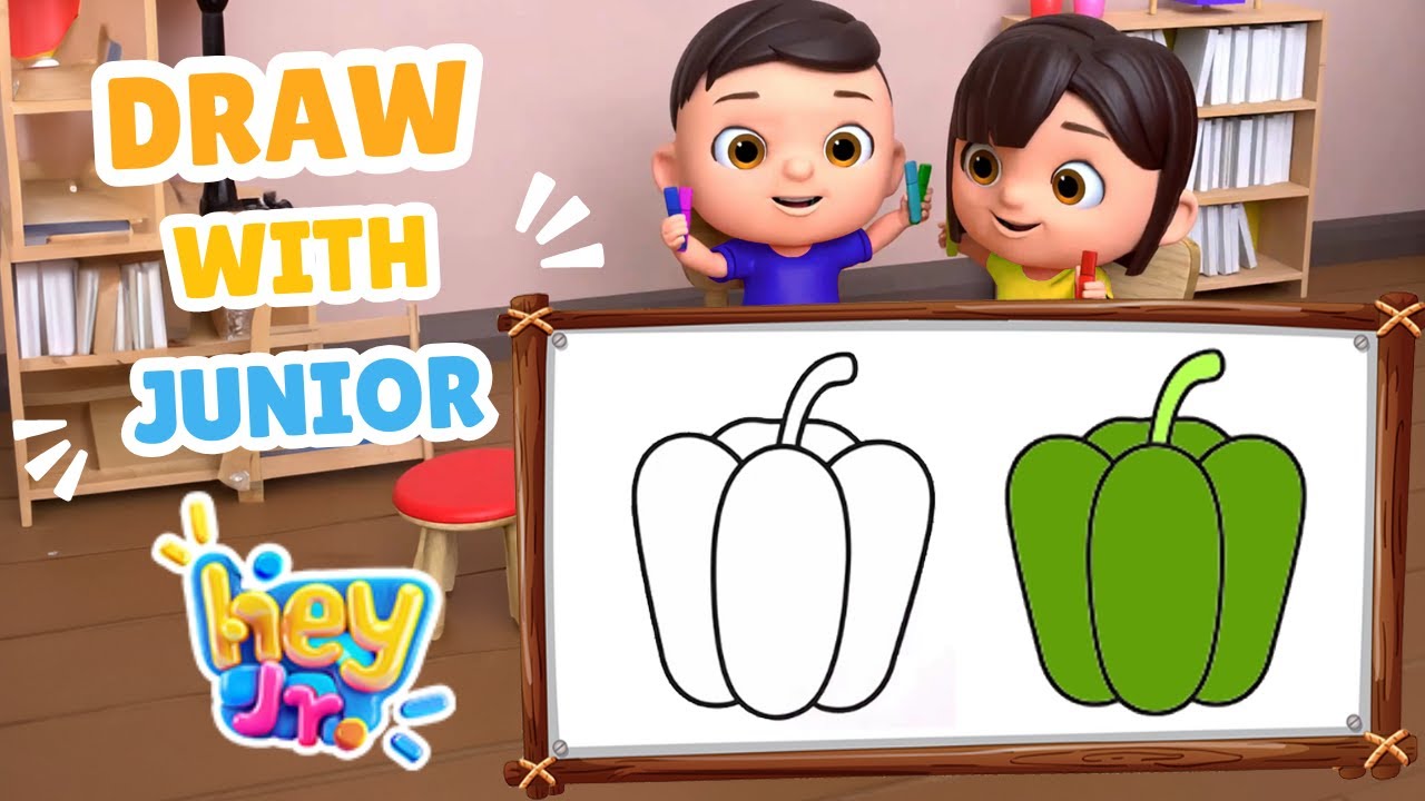 How to Draw a Bell Pepper (Capsicum) (Easy and Cute) - Step by Step Drawing Tutorial  (Easy & Cute)