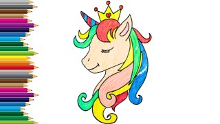 Unicorn  ❤rainbow drawing |stepbystep Unicorn drawing|paintings and drawing forkids  andtoddler