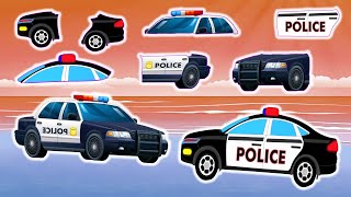 Completing The Puzzle - Finding The Missing Parts Of Police Cars Police Vehicles Cartoon