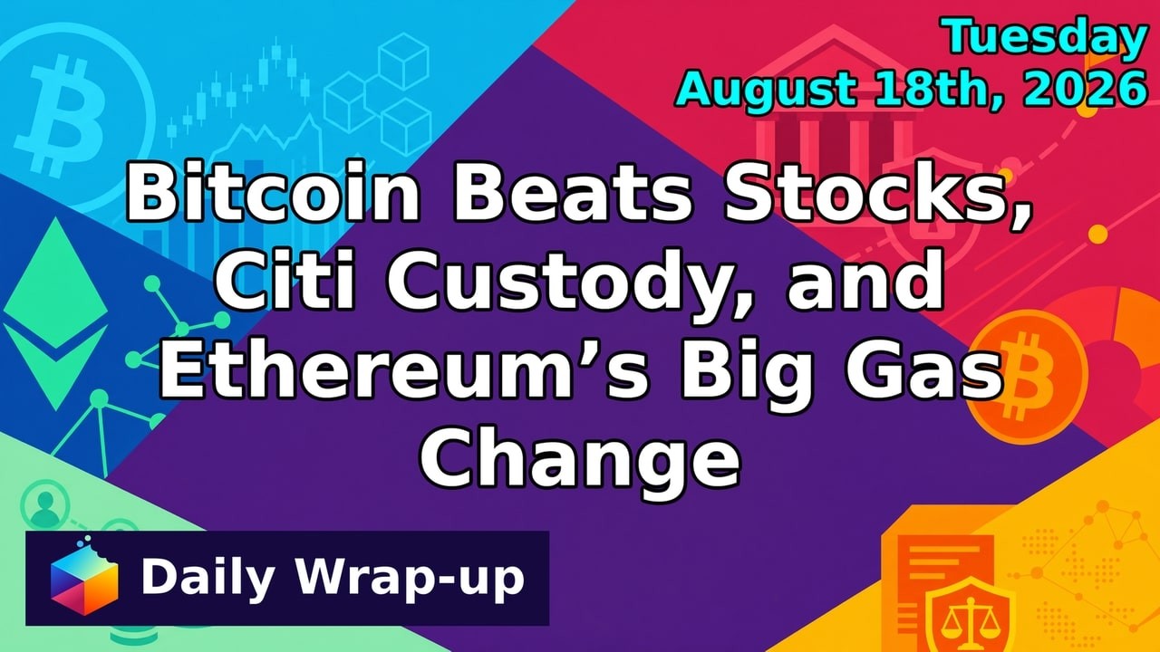 ⁣Bitcoin Beats Stocks, Citi Custody, and Ethereum’s Big Gas Change