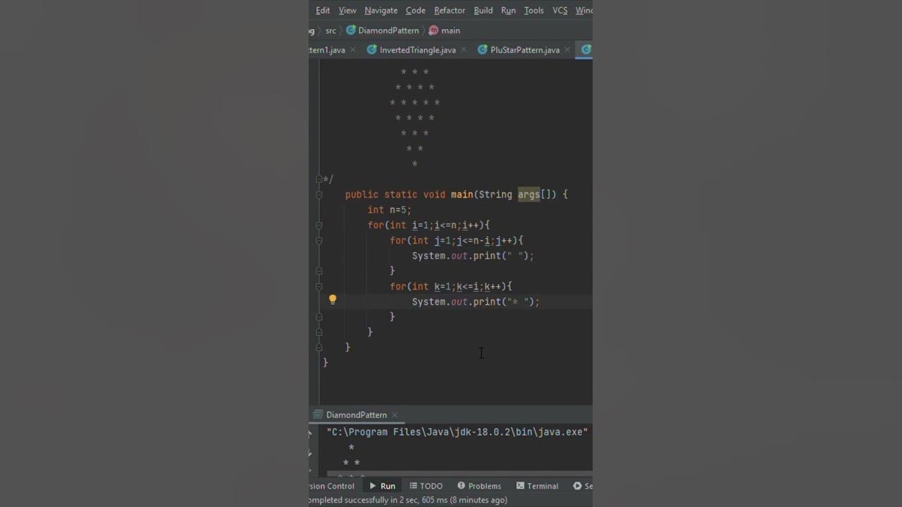 Diamond Pattern | JAVA | Interview Question | Coding practice - YouTube