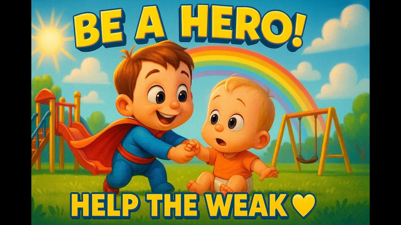 HELP THE WEAK, BE A HERO. Toddler Kindness Song | Nursery Rhyme| Preschool Learning Video (Ages 1–4)