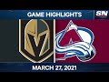 NHL Game Highlights | Golden Knights vs. Avalanche – Mar. 27, 2021