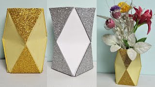 Easy Paper Flower Vase | How to Make Paper Flower Vase | DIY Paper Craft| Anan Creative Arena