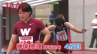 第96回日本陸上競技選手権大会 女子 砲丸投 決勝