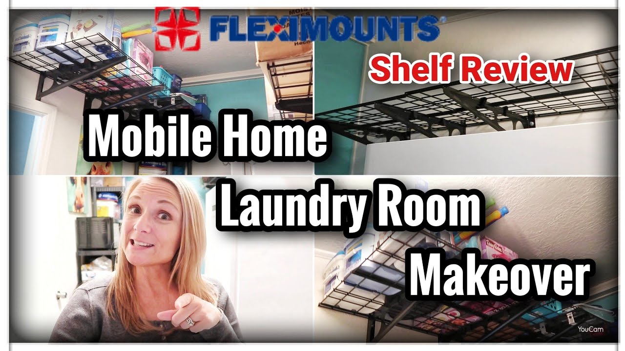 Mobile Home Laundry Room Makeover FLEXIMOUNTS Wall Shelves YouTube