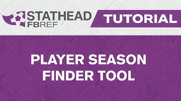 Use the Player Season Finder to see football statistics ⚽ | Stathead FBRef Tutorial