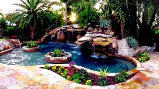The Ultimate Backyard Water Garden Anthony Archer-Wills has the chance to explore an incredible Florida property with a pool dominated by a man made mountain build