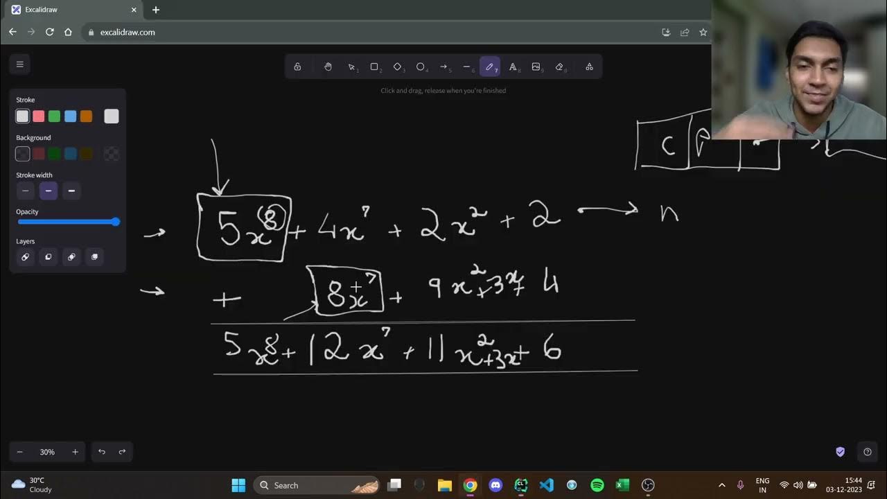 Polynomial addition using linked lists c youtube