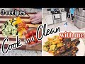 COOK AND CLEAN WITH ME | 3 EASY RECIPES | YUMMY DESSERT | CLEAN KITCHEN AT NIGHT