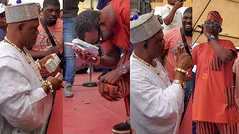 MONEY RAIN ON OGANLA ALABI PASUMA BY OBA OOJAN OF EJIGBO & IJAN LAND 25YEARSANNIVERSARY LIVE SHOW