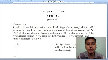 Program Linier part 1 - SPtLDV (lama ada update video terbaru dideskripsi yang lebih detail)