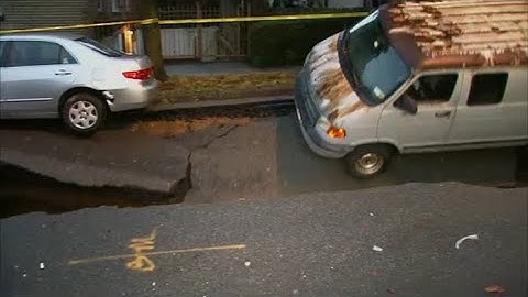 Sinkhole opens up, swallows van in the Bronx