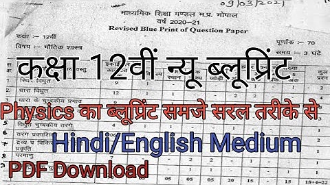 Mp Board New Blueprint 2021|MP board Exam Blueprint|MP Board Exam Pattern 2021Mp Board News