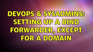 DevOps & SysAdmins: Setting up a bind forwarder, except for a domain Wealth