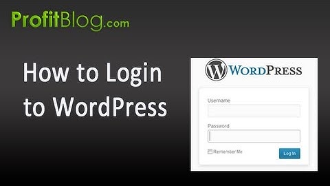 How to login to Wordpress Admin Dashboard