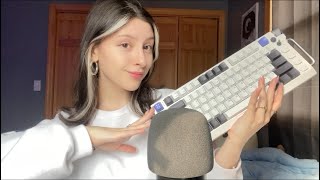 ASMR VERY RELAXING KEYBOARD SOUNDS & WHISPERS lots of typing 🫧 nuphy field 75 unboxing & review :)