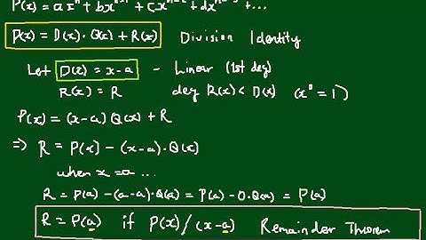 The Polynomial Remainder Theorem Explained