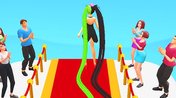 HAIR CHALLENGE game HAIR SCORE GAME 💕🌈💇‍♀️ Gameplay All Level Hairs iOS Android New Game 3D Relaxing