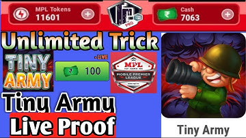 TINY ARMY MPL PRO TRICKS।How to make unlimited money on Mpl app| 2019