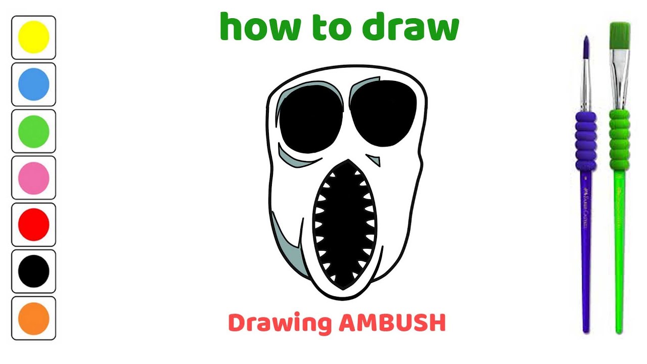 Como DESENHAR o AMBUSH do DOORS ROBLOX - Como DIBUJAR a AMBUSH de DOORS  ROBLOX 