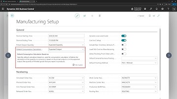 Business Central short video: Configure the default calculation for the Calculate Consumption report