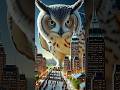A giant owl silently watching over a tiny New York City | #shorts #Giantowl | #microCityMagic