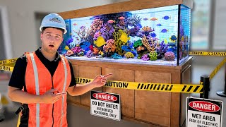 OUR MOST DANGEROUS INSTALL!! (MASSIVE AQUARIUM!!)