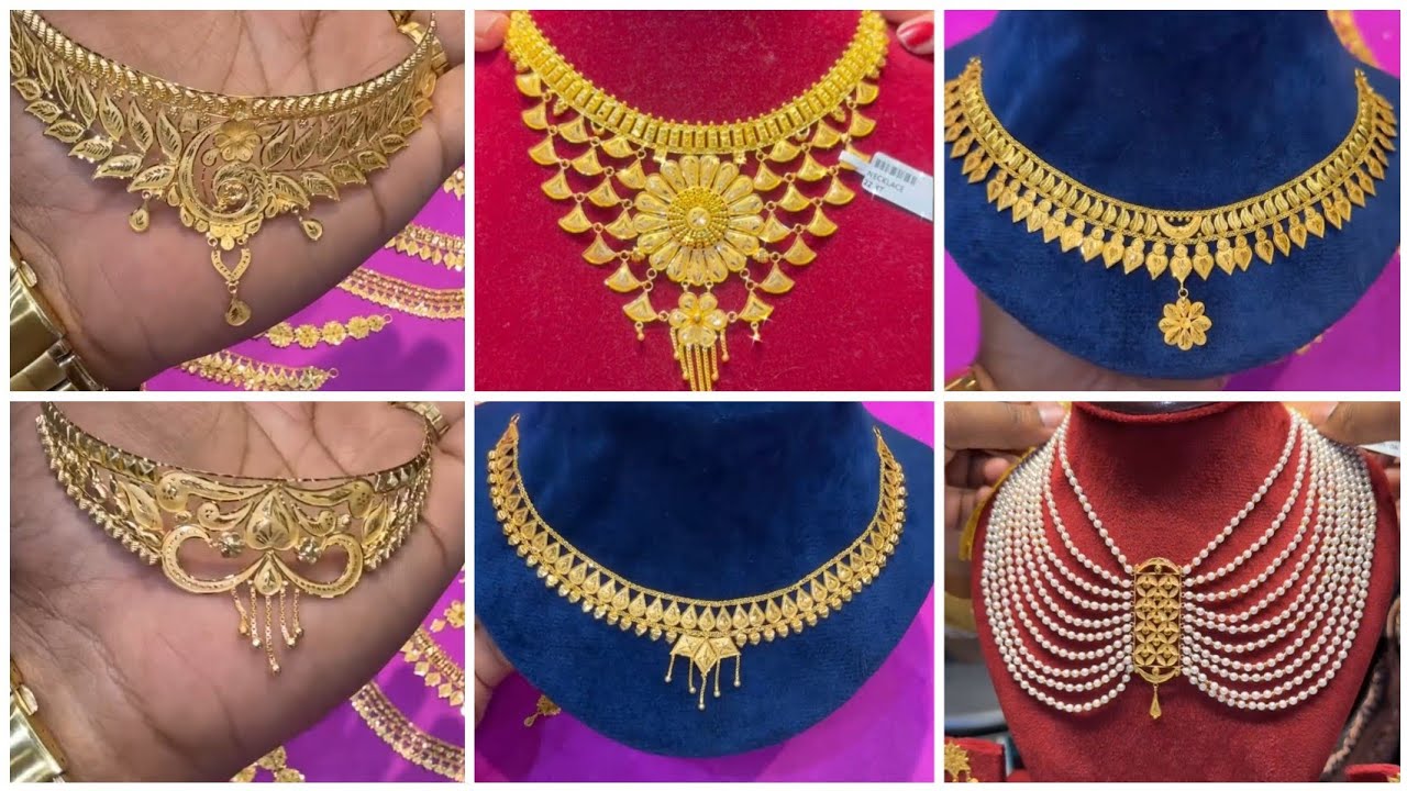 Gorgeous Gold Necklace Collection with Matching Earrings | Latest 22K Gold Jewellery Designs 2025
