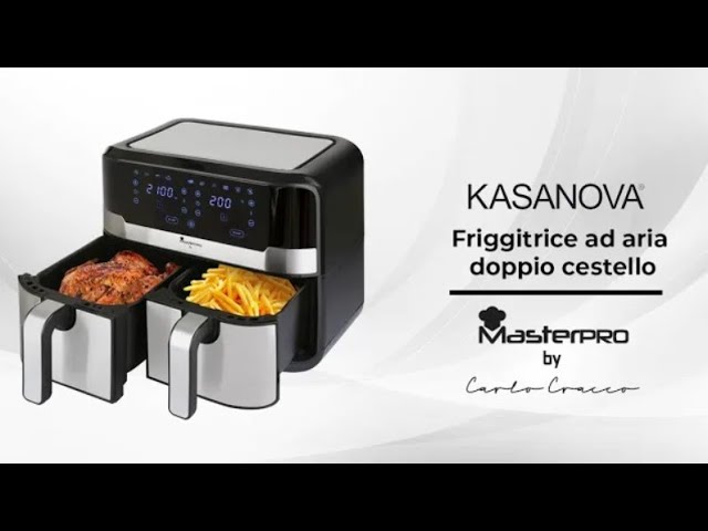 Masterpro by Carlo Cracco friggitrice ad aria 9L con doppio cestello 1700W  con display digitale touch e 11 programmi di cottura : : Casa e  cucina