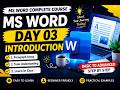 📘 MS Word Course – Day 3 | Learn Like a Pro 💻