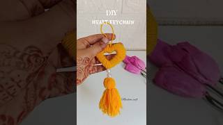 diy heart keychain 🧡 #diy #art #craft #viralshorts #handmade #crochet #keychain