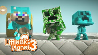 LittleBIGPlanet 3 - Minecraft Costumes [PS4 Gameplay]