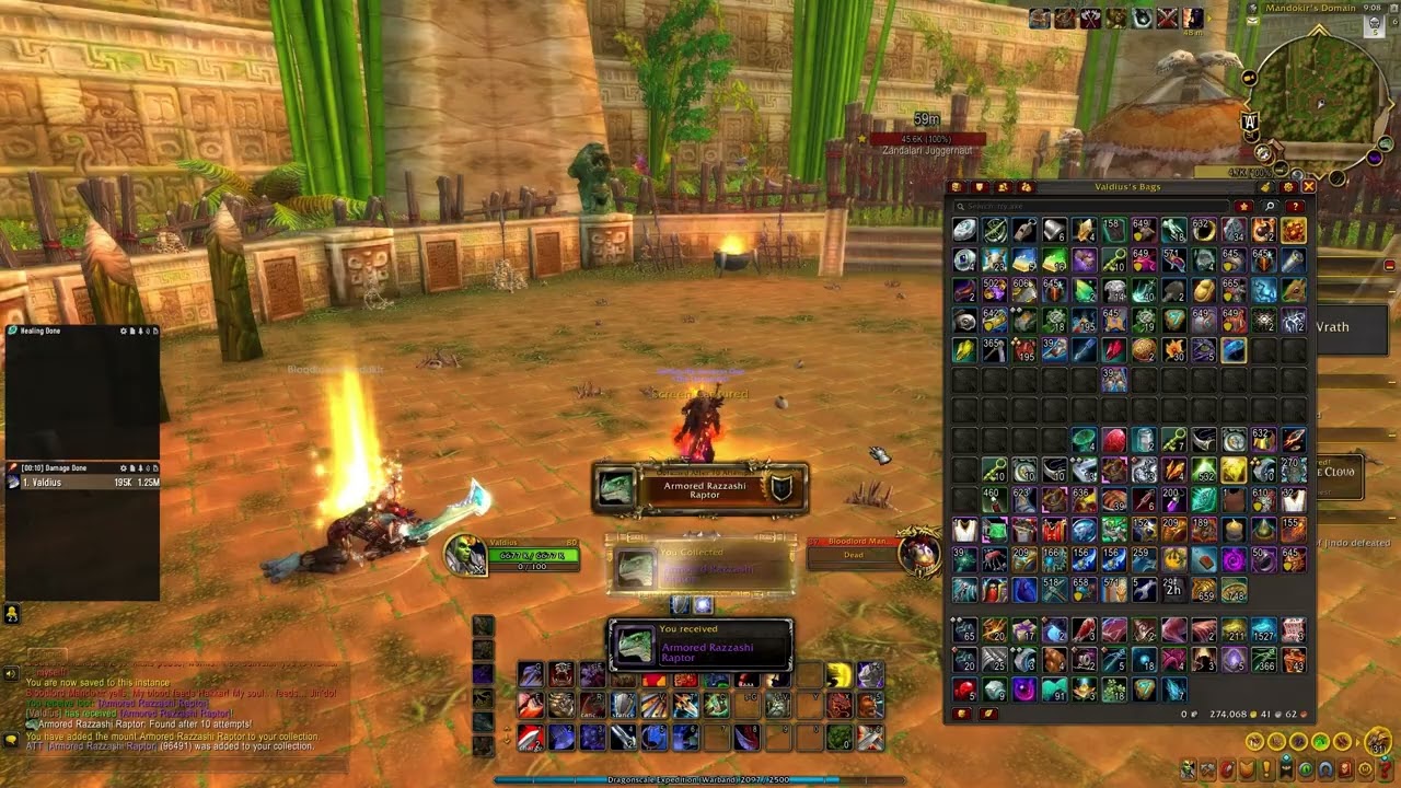 Armored Razzashi Raptor Mount Drop Reaction