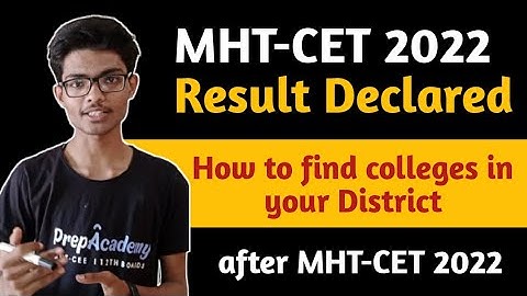MHT-CET 2022 Result Declared | Link in Description  | PrepAcademy MHT-CET