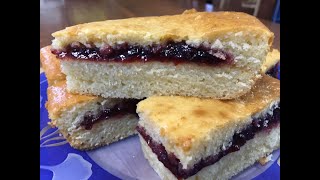Заливной пирог с джемом   Jellied pie with jam