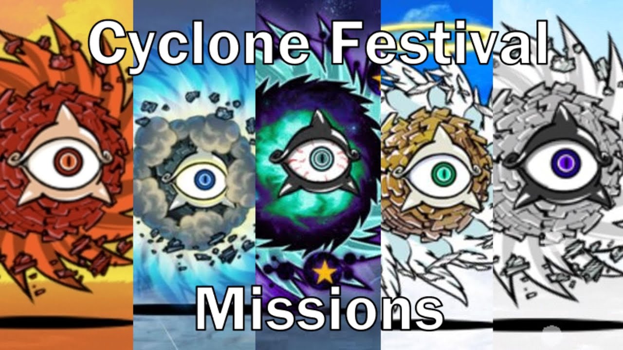 The Battle Cats | All Cyclones Festival Missions (12.4) - YouTube