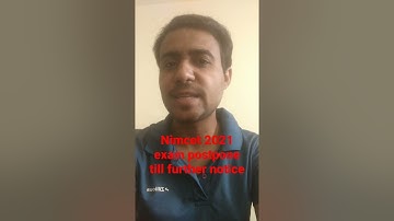 NIMCET - 2021 EXAM postponed detail.