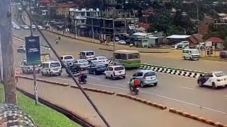 CCTV  Footage of  the bus  accident that occurred at Nkumba University today